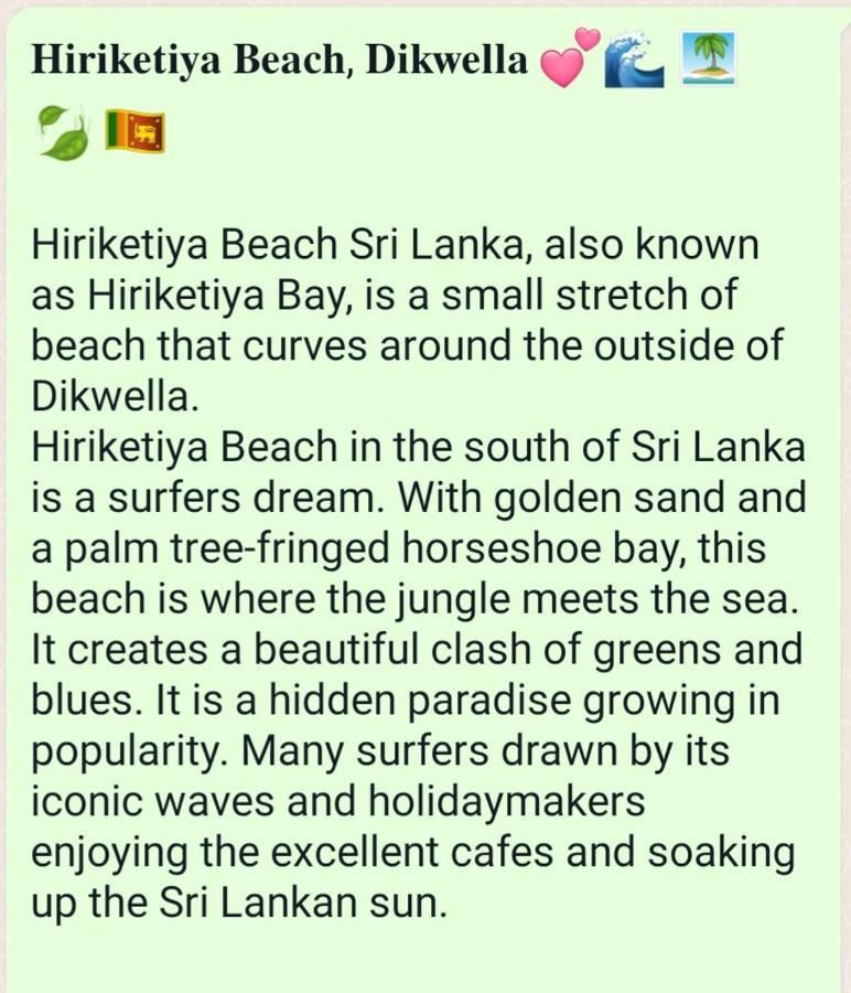 Seacoast Sanctuary Beach Hotel Dickwella Zewnętrze zdjęcie